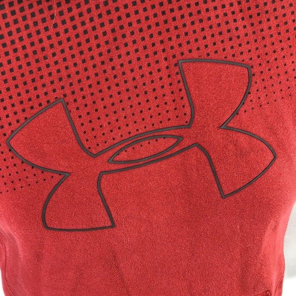 Under Armour Threadborne Hoodie Size Youth Medium Red Hooded Sweatshirt Pullover - Picture 5 of 11
